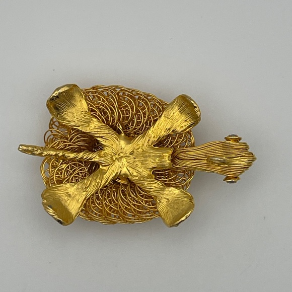 Turtle Pendant Gold Tone Wire Large Bail 3.5" - Picture 2 of 9